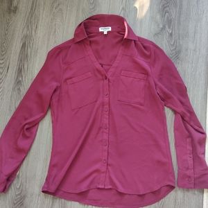 2/$20 - Express Burgundy Classic Portofino Shirt